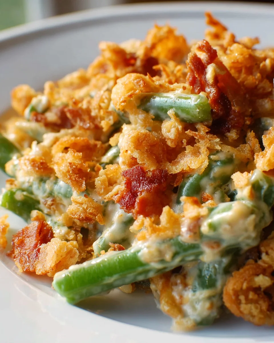 Cream Cheese Beef Green Bean Casserole