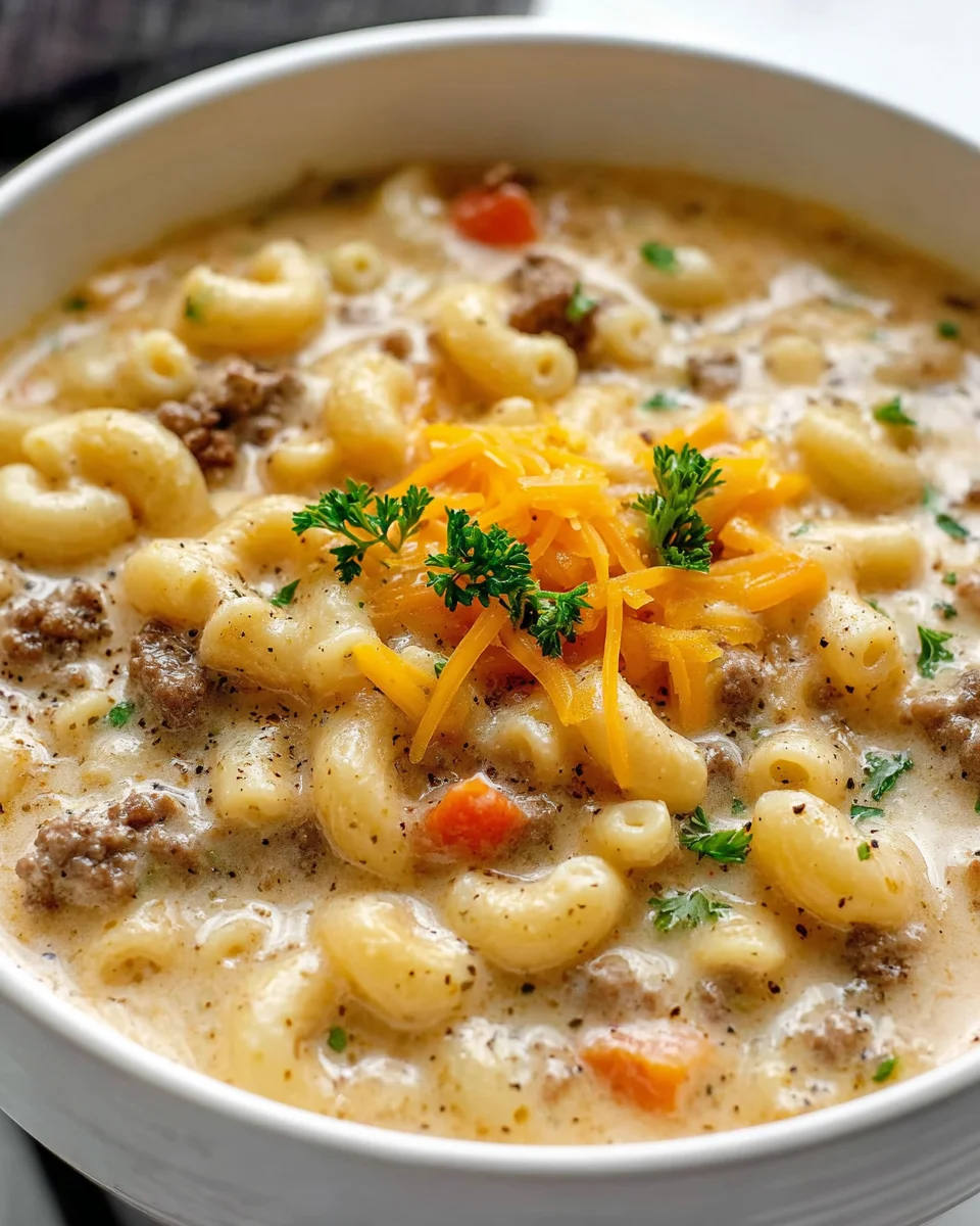 Macaroni Cheeseburger Suppe – Das beste Beef-Komfortgericht!