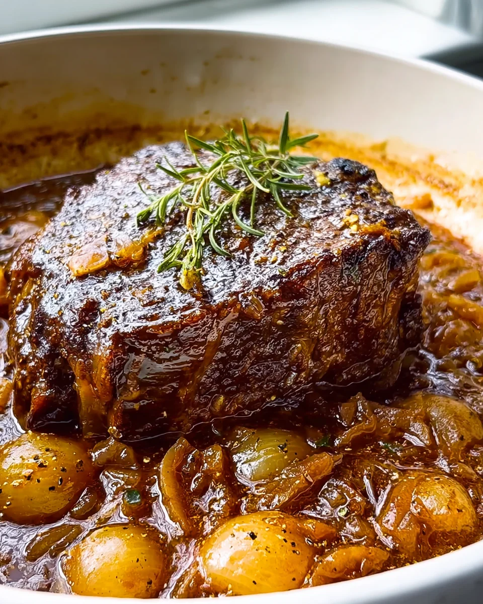 Genussvolles französisches Zwiebel-Rinderbraten Rezept