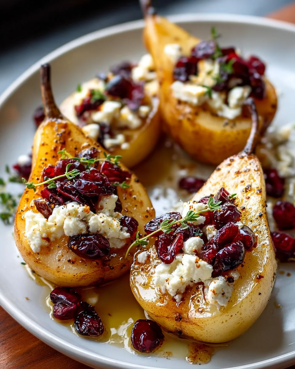 Gebackene Birnen mit Feta & Honig: Süß-salzige Leckerei!