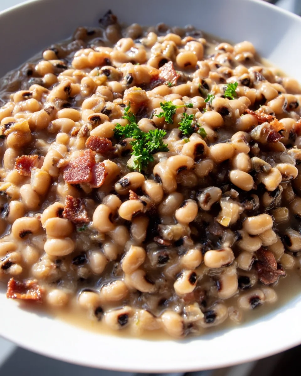 Leckeres Black Eyed Peas Rezept mit Rindfleisch und Bacon