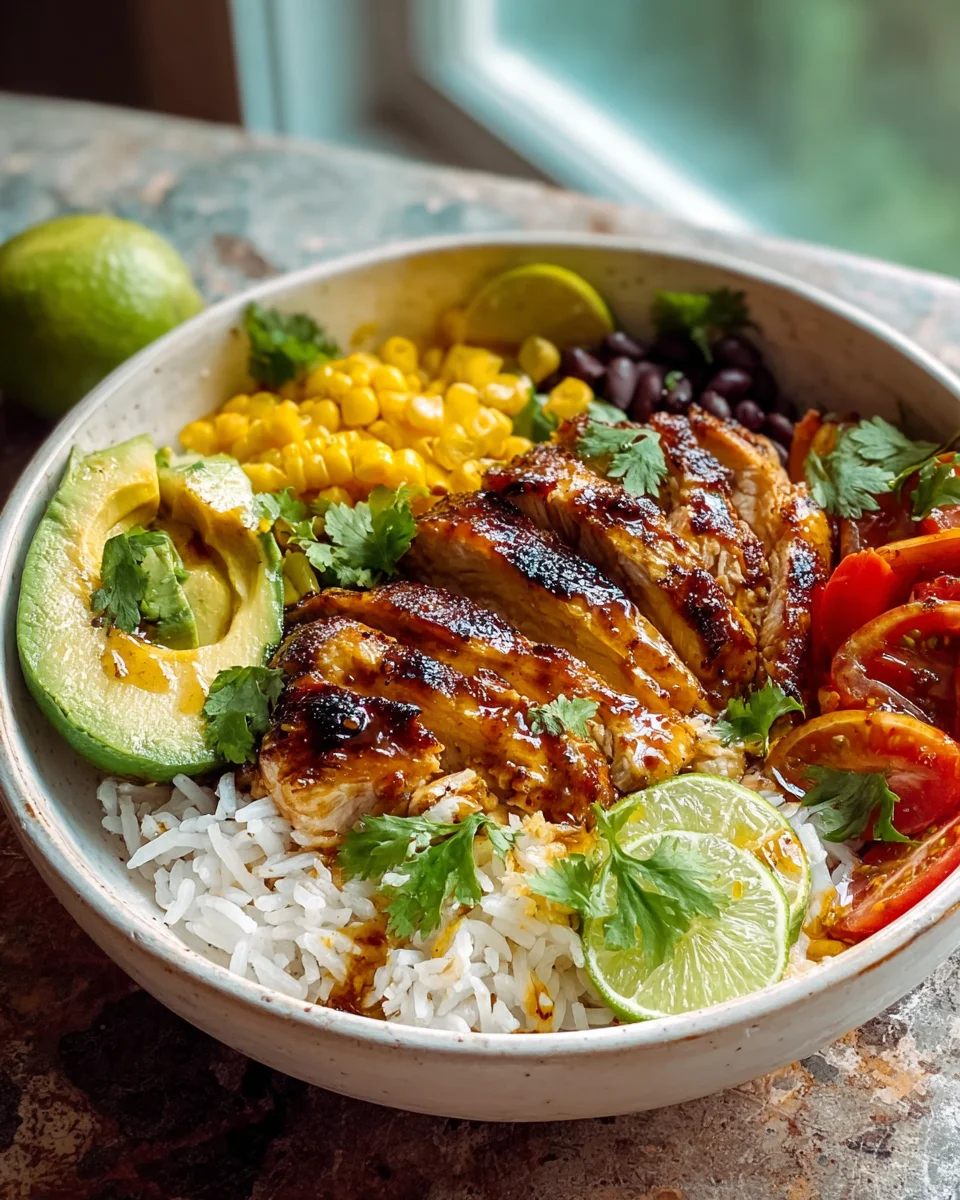 Honig-Limetten-Hühnchen-Reis-Bowls