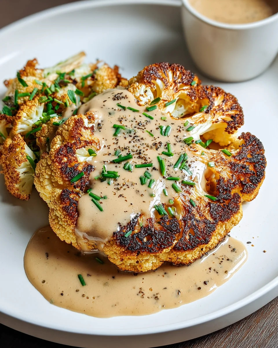 Blumenkohlsteak: Einfach, schnell & lecker mit Pfefferrahmsauce