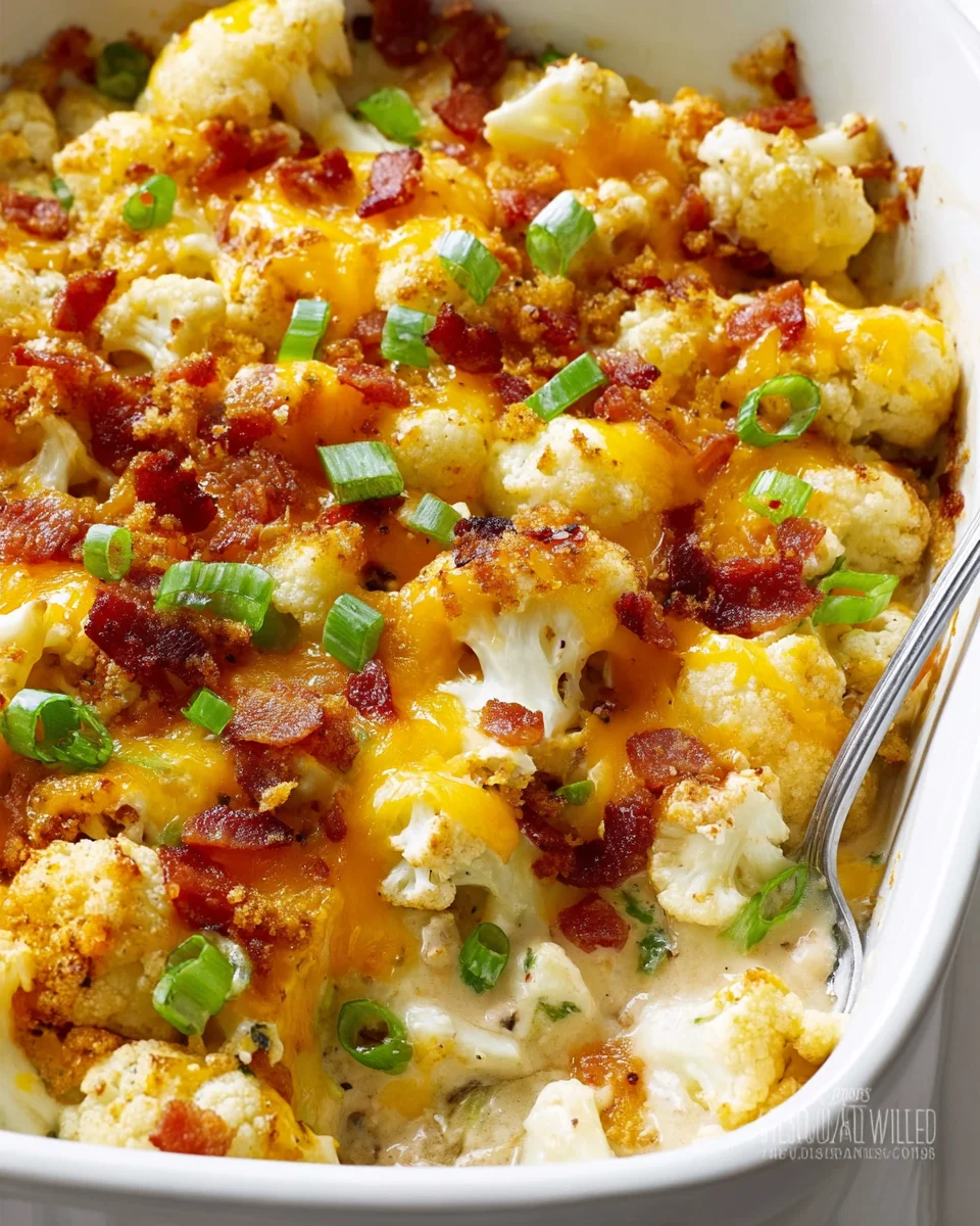 Einfaches Käse-Laden Blumenkohlauflauf