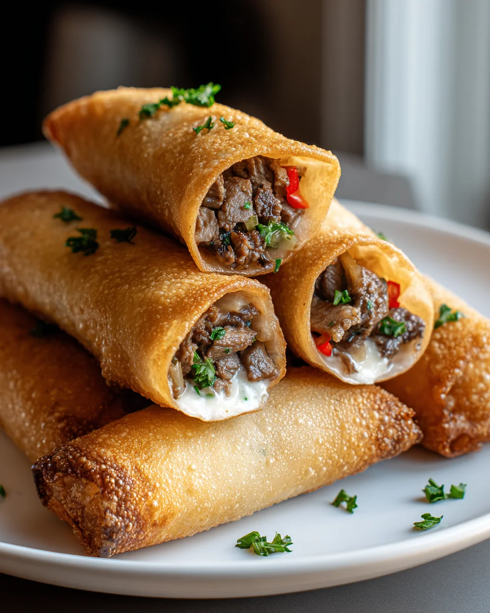 Leckere Philly Cheesesteak Frühlingsrollen selber machen!
