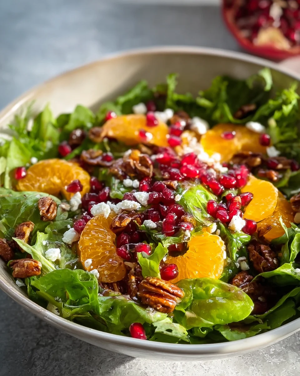 Weihnachtssalat mit Orangen, Granatapfel und Feta genießen