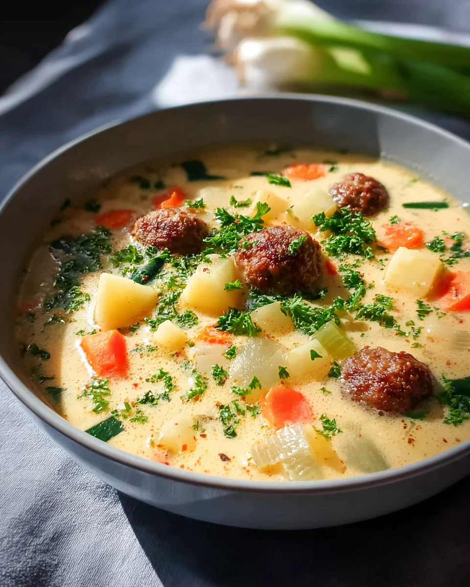 Kohlrabi Suppentopf mit Hackbällchen – Herzhaft & Einfach!