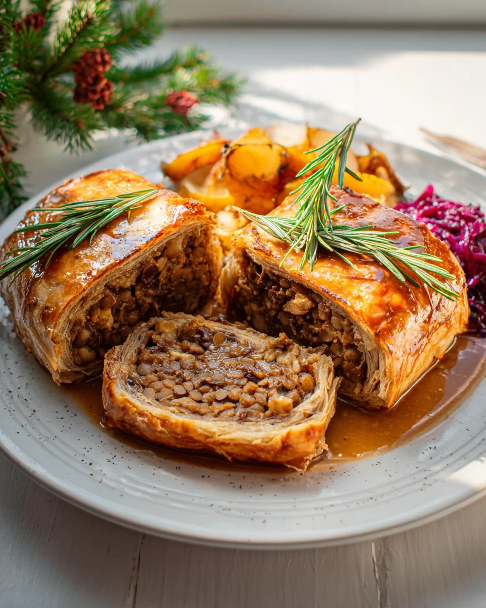 Veganer Linsenbraten im Blätterteigmantel – lecker & gesund!