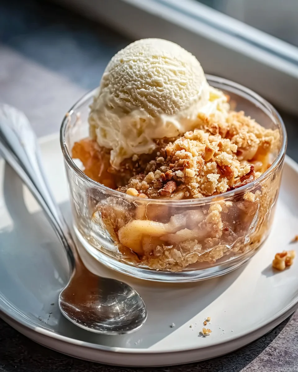 Bratapfel Crumble mit Vanilleeis: Dein süßes Herbstglück!