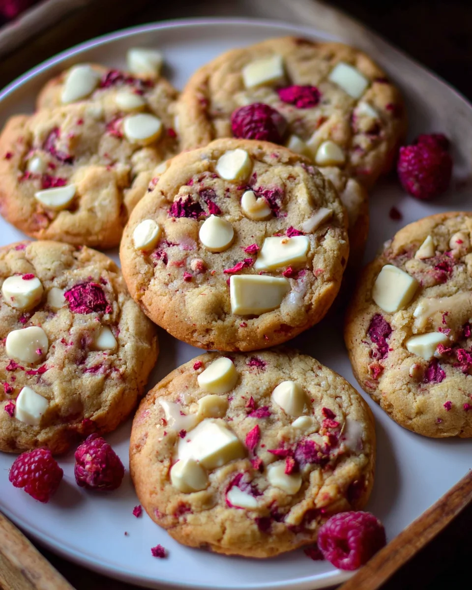 Saftige Weiße Schokolade Himbeer-Cookies – Zart & Perfekt!