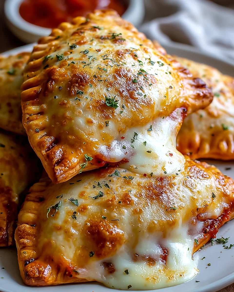 Hausgemachte einfache Käse Pizzataschen - Schnell & Lecker!