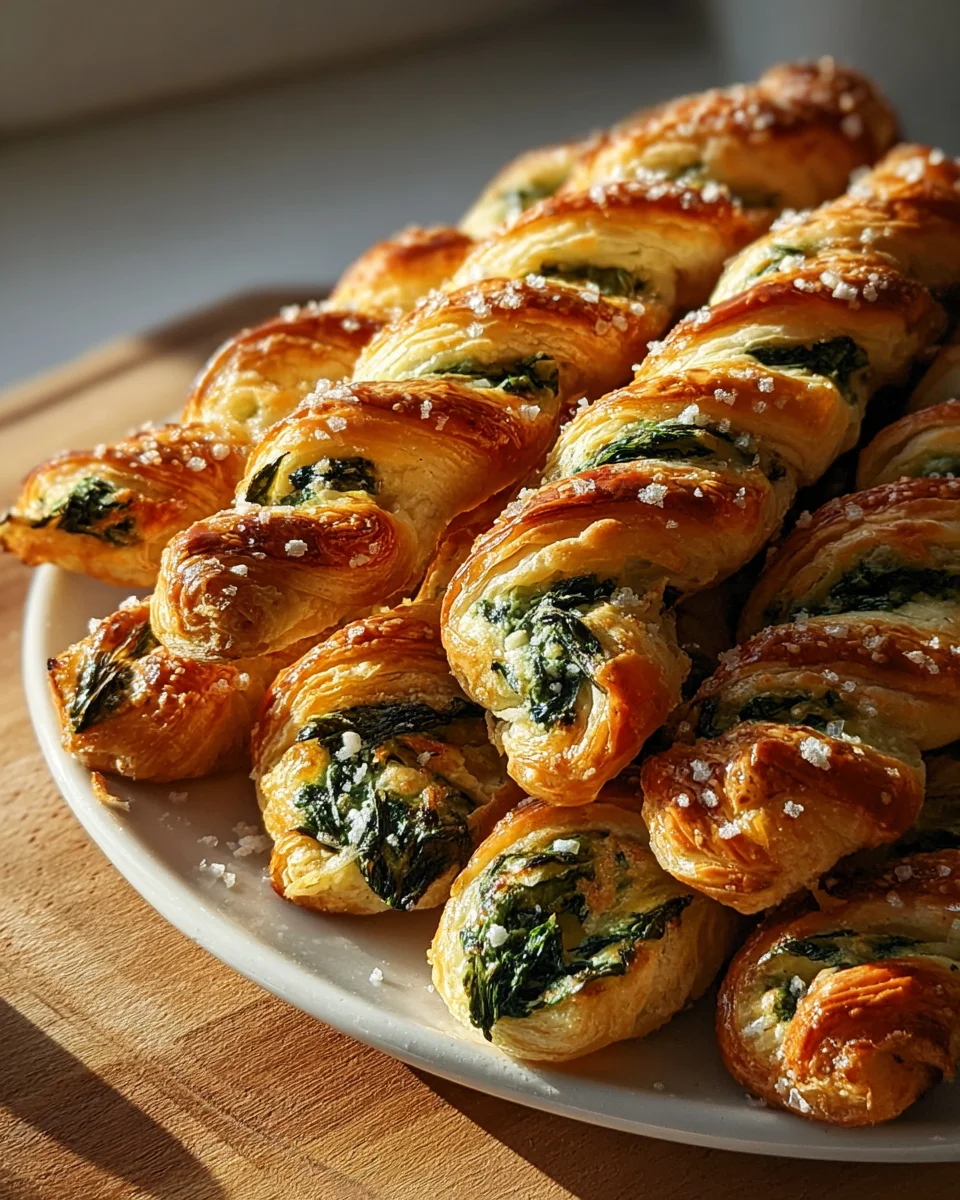 Leckere Spinat-Feta-Blätterteig-Drehriegel Rezept