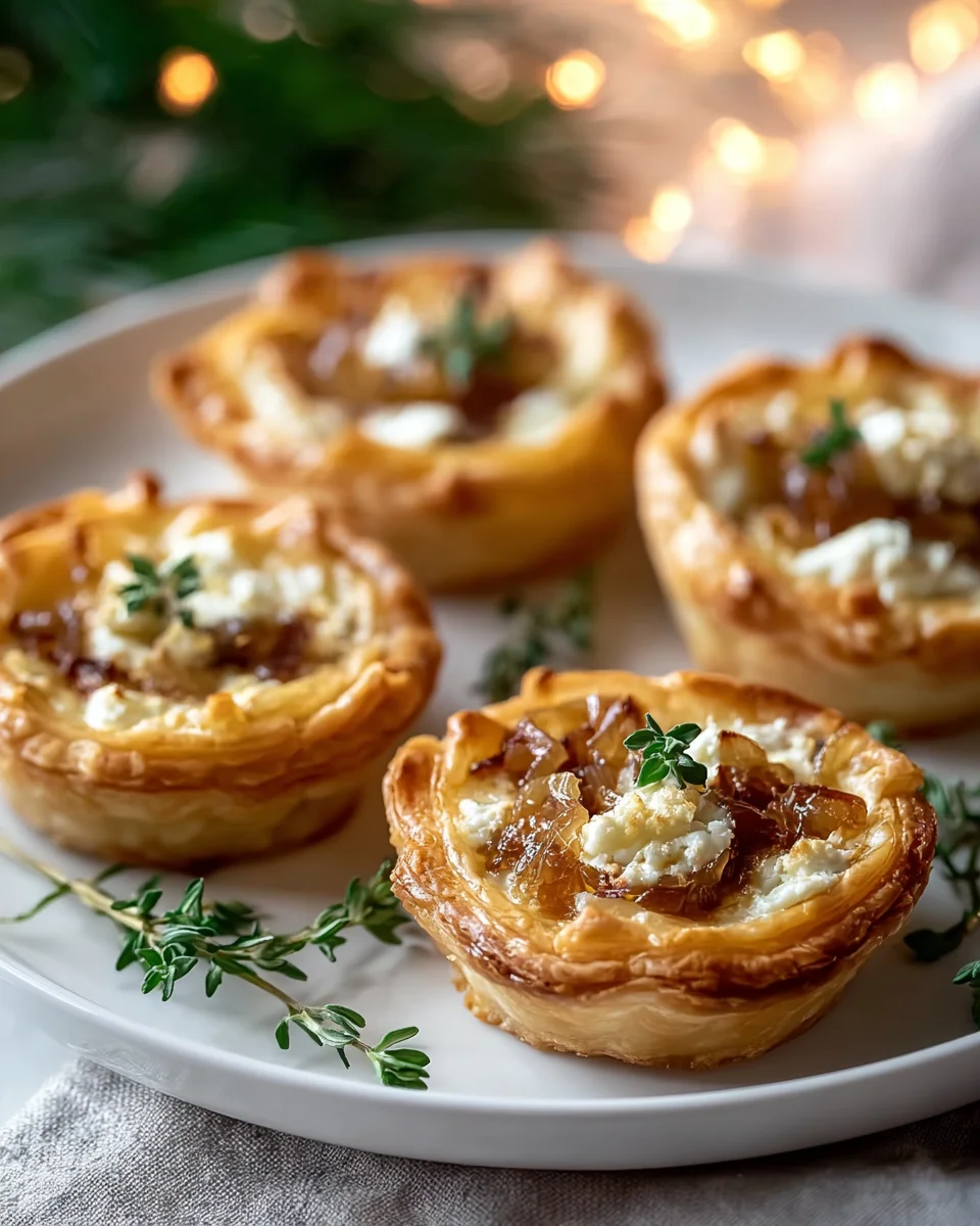 Karamellisierte Zwiebel und Ziegenkäse Tarts für festliche Anlässe