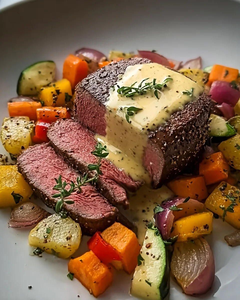 Rinderfilet mit Knoblauch Dijon Sahnesauce genießen!