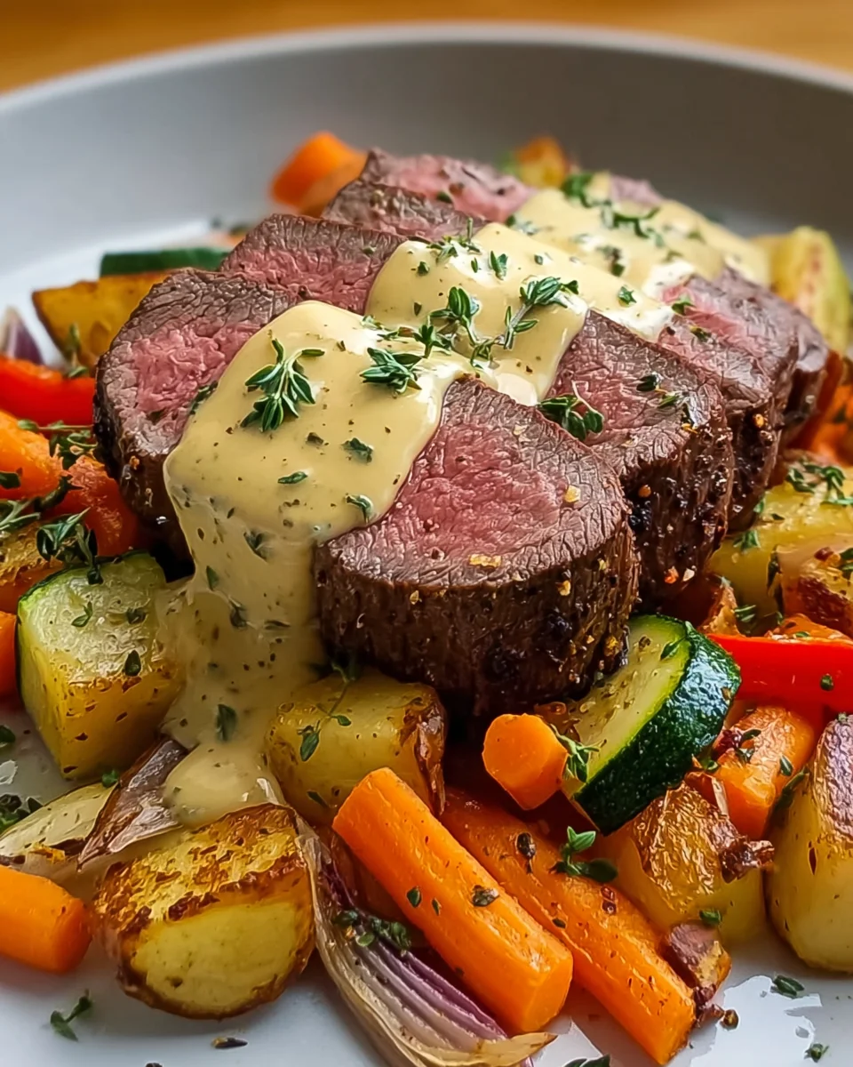 Rinderfilet mit Knoblauch Dijon Sahnesauce genießen!