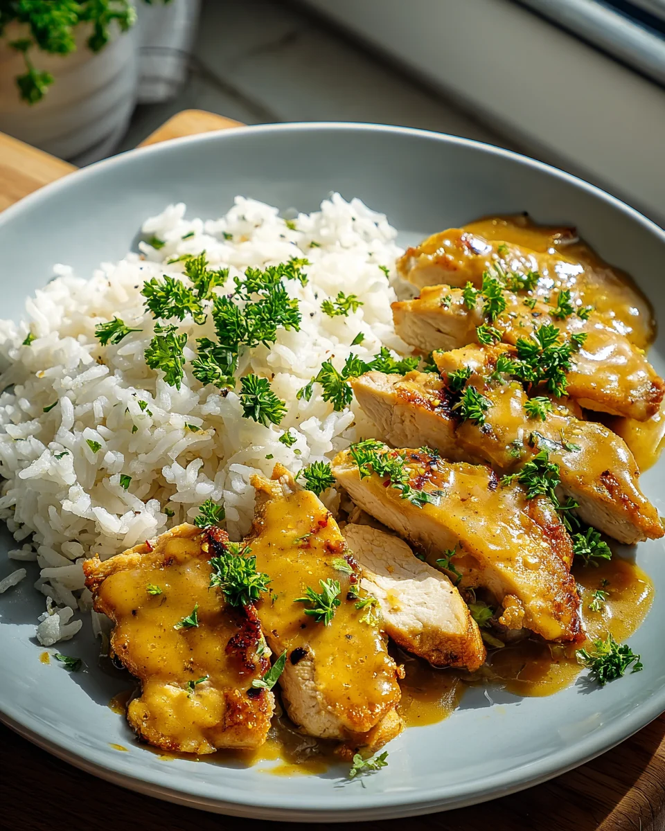 Honig Senf Hähnchen mit Reis – Ein köstliches Rezept!