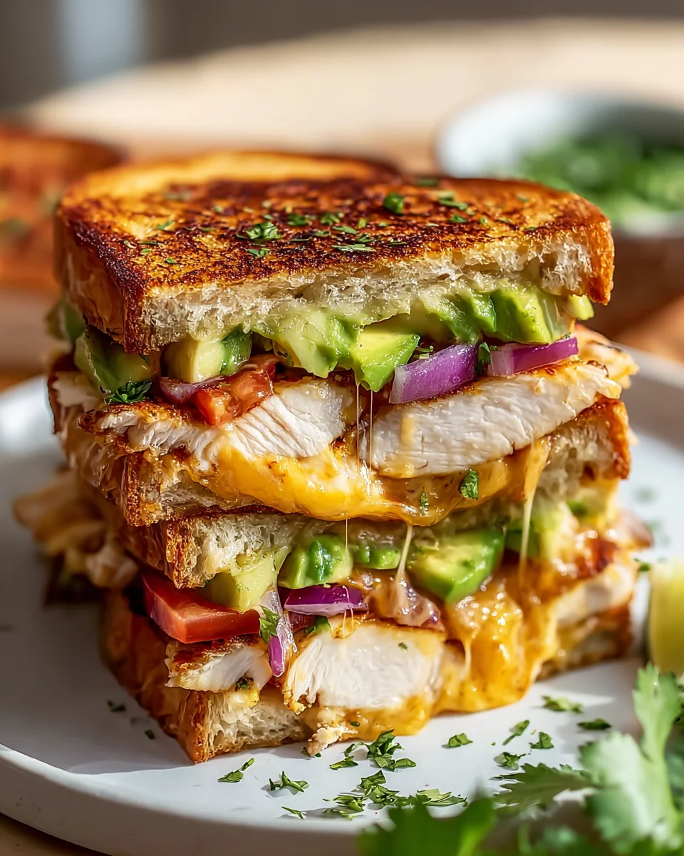 Leckeres Chicken Avocado Melt Sandwich Rezept zum Nachkochen!