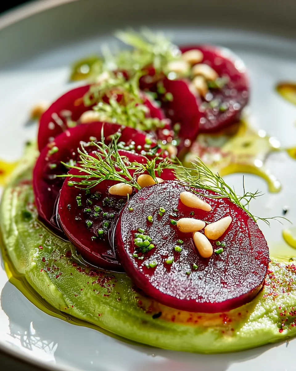 Rote Bete Carpaccio auf Avocado Creme – Ein Genuss!