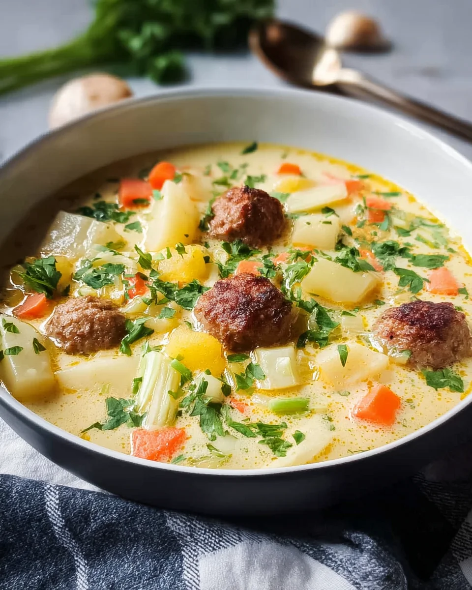 Kohlrabi Suppentopf mit Hackbällchen – Herzhaft & Einfach!