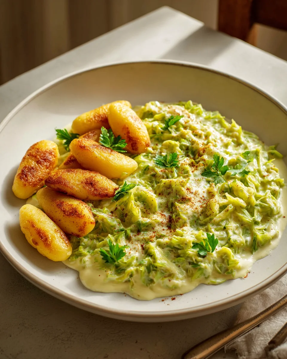 Cremiger Rahmwirsing mit Schupfnudeln – Vegetarisch & Deftig!