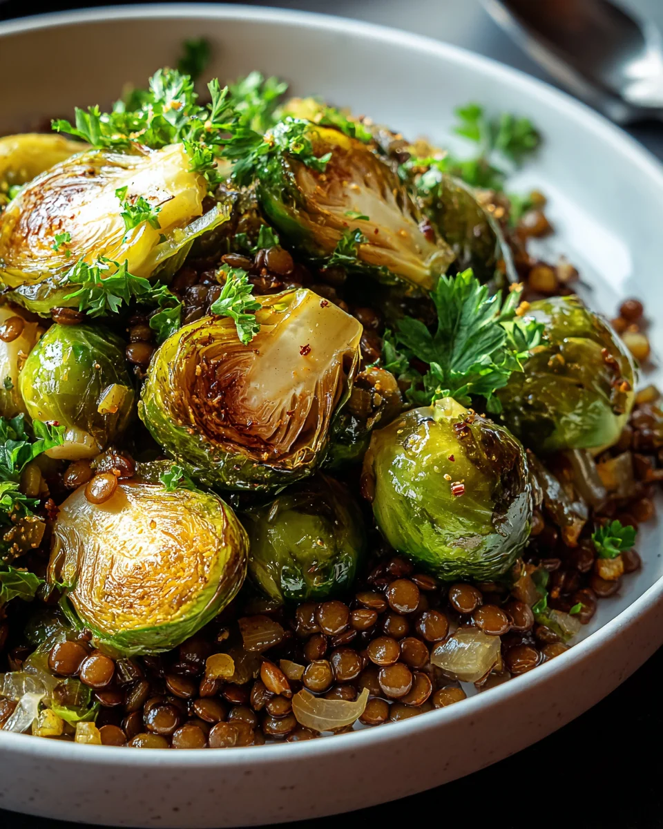 Gebratener Rosenkohl mit Berglinsen - Gesund & Lecker!