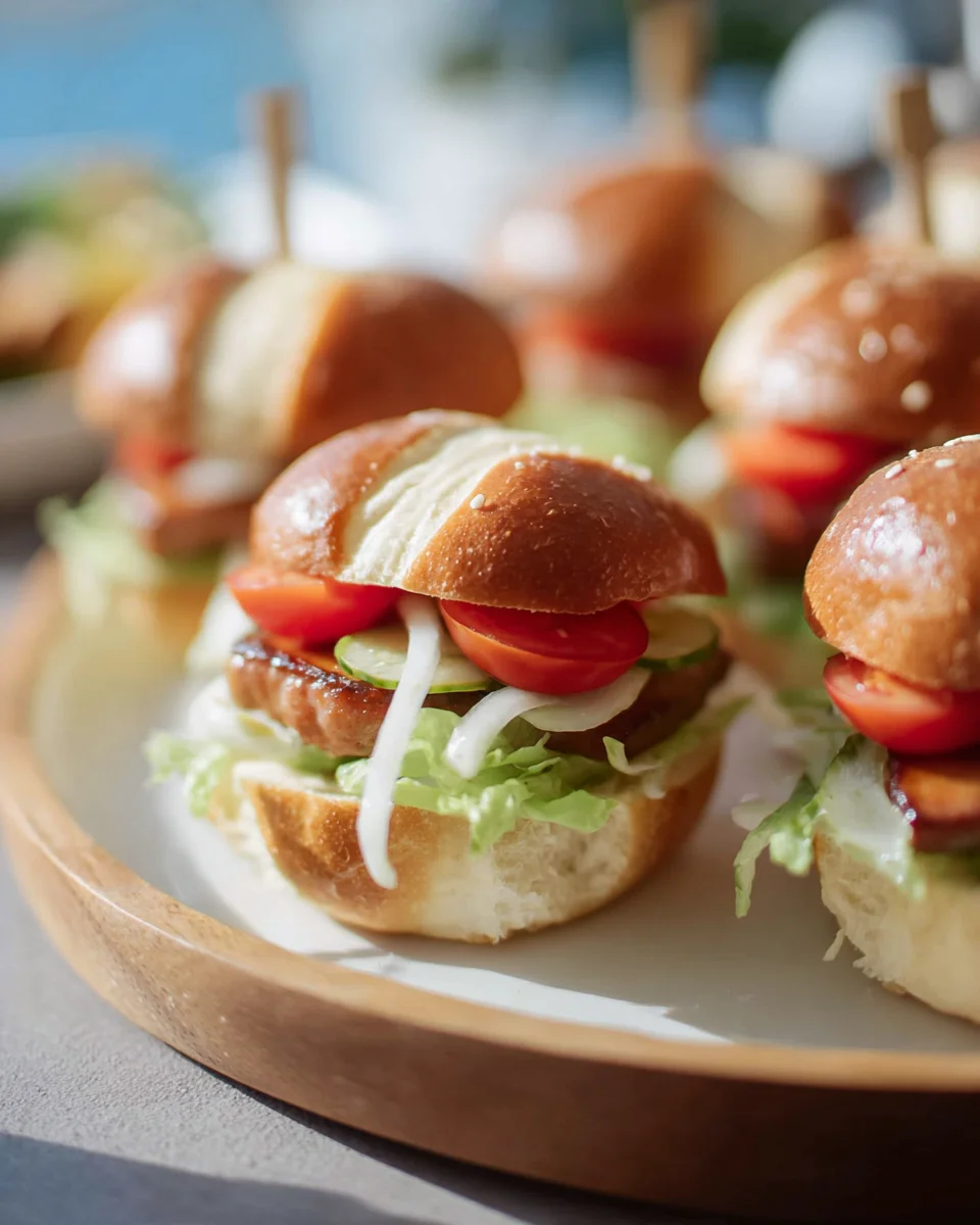 Saftige Mini Laugen Burger mit Leberkäse – Schnell & Lecker