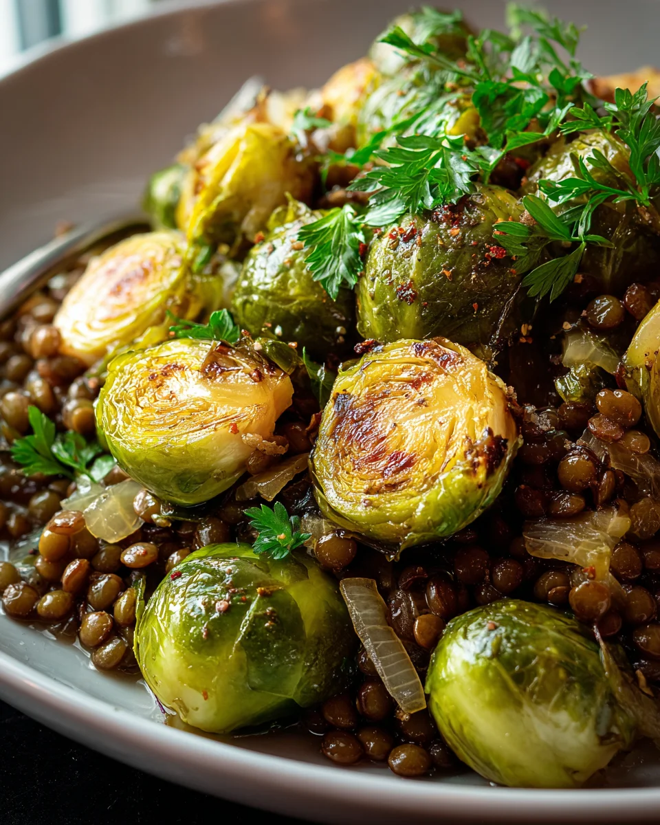 Gebratener Rosenkohl mit Berglinsen - Gesund & Lecker!