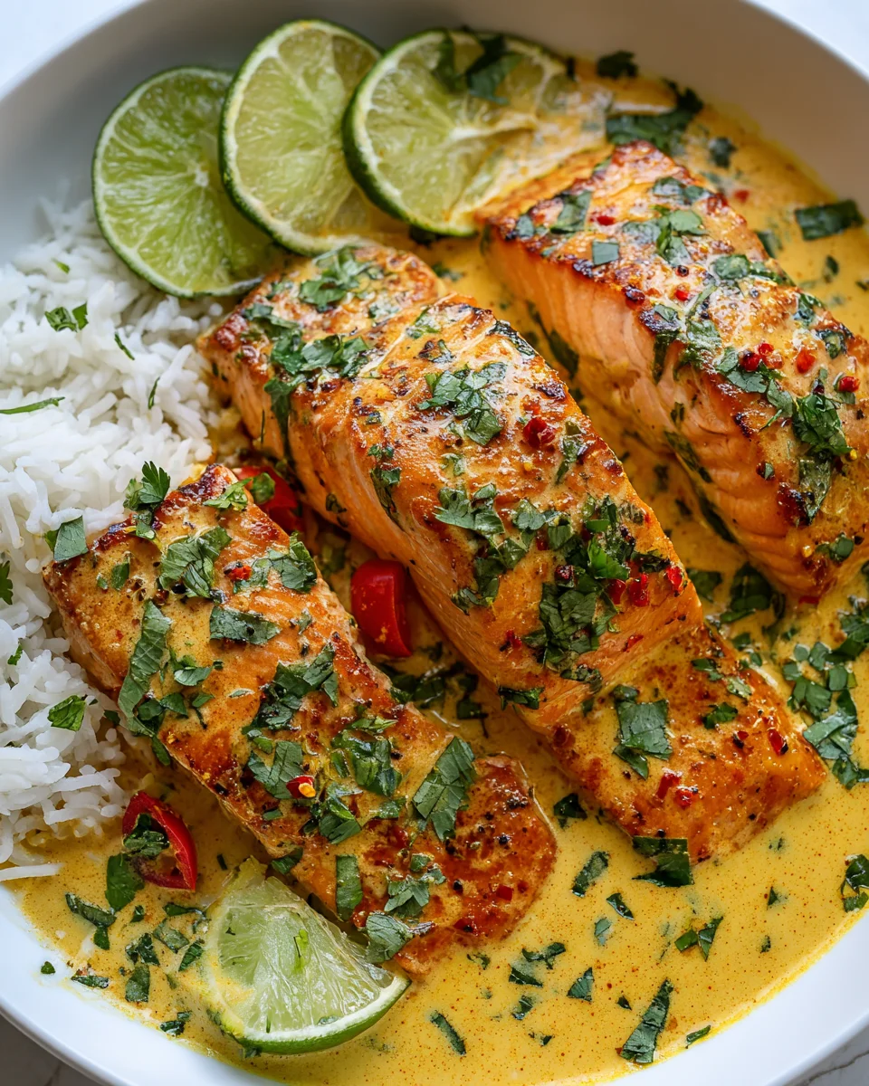 One Pan Kokosnuss-Curry-Lachs mit Knoblauchbutter Rezept