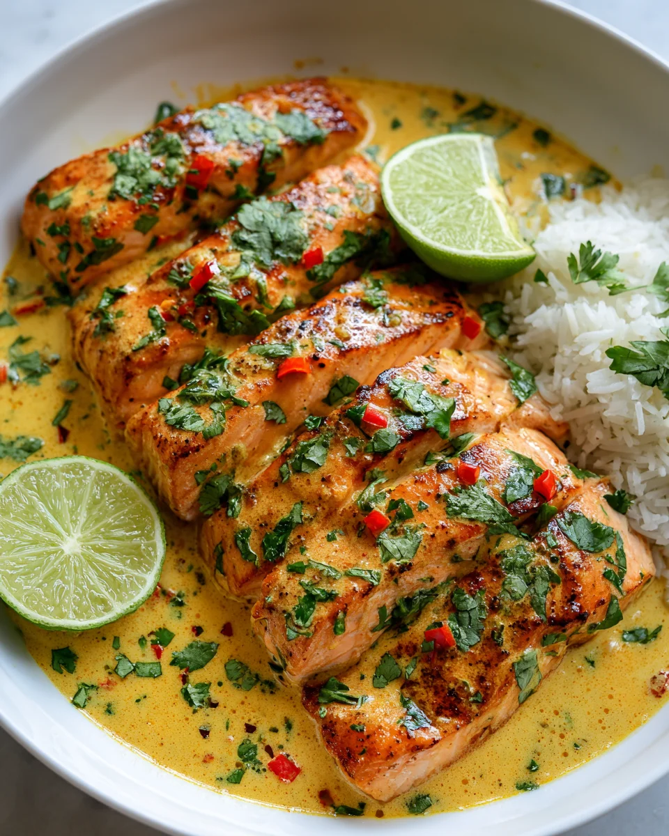 One Pan Kokosnuss-Curry-Lachs mit Knoblauchbutter Rezept