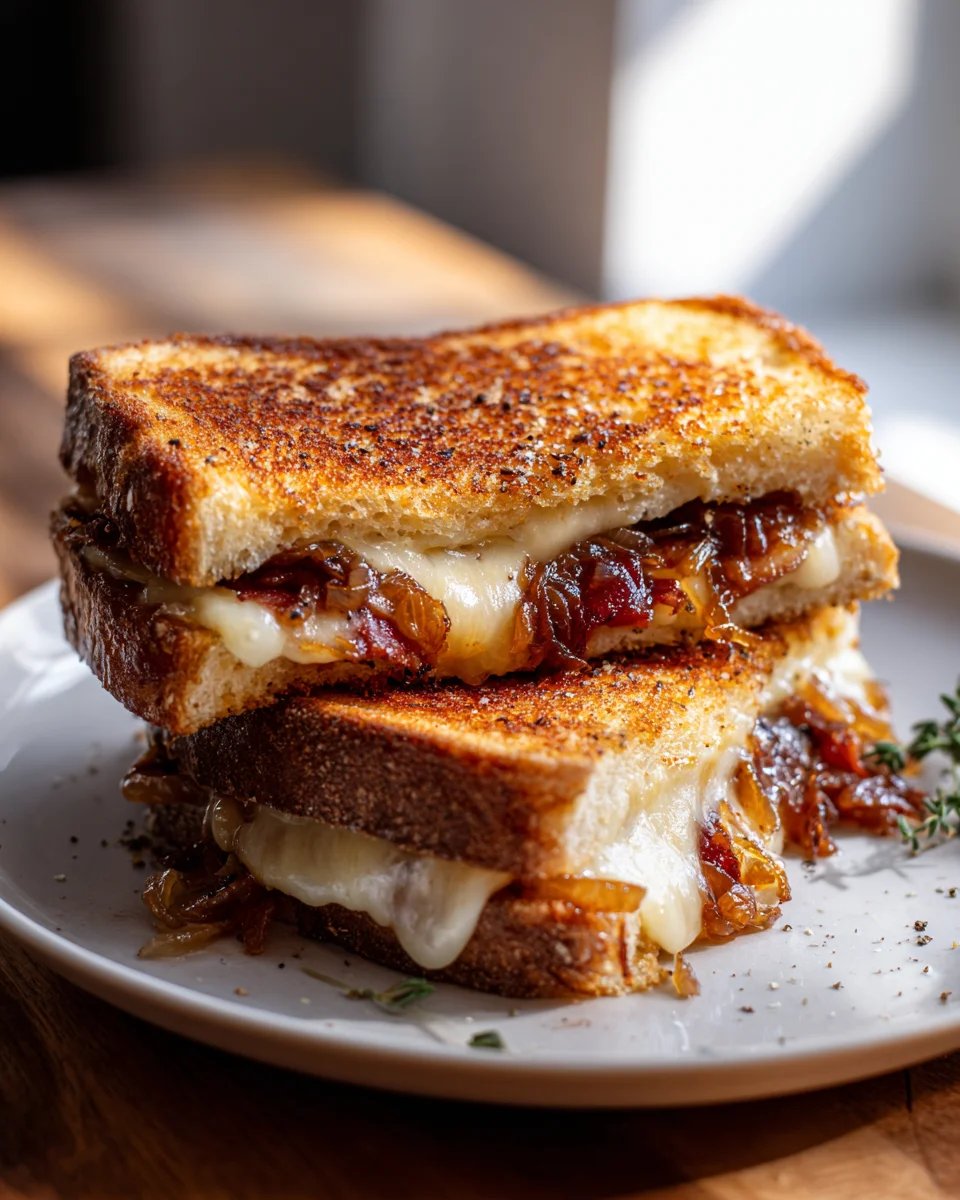 Beef Bacon und karamellisierte Zwiebel Sandwich Rezept