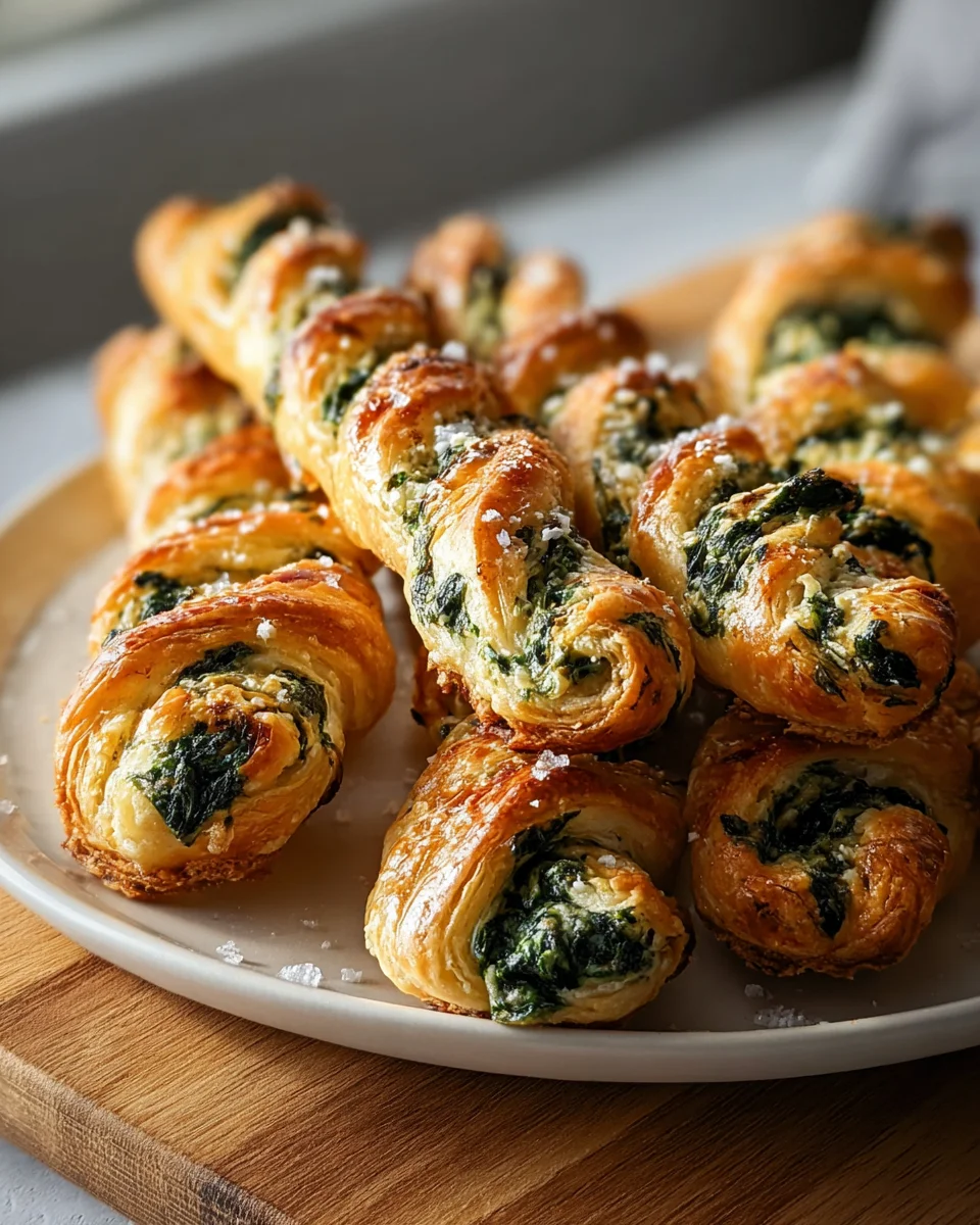 Leckere Spinat-Feta-Blätterteig-Drehriegel Rezept