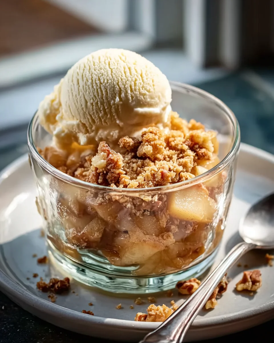 Bratapfel Crumble mit Vanilleeis: Dein süßes Herbstglück!