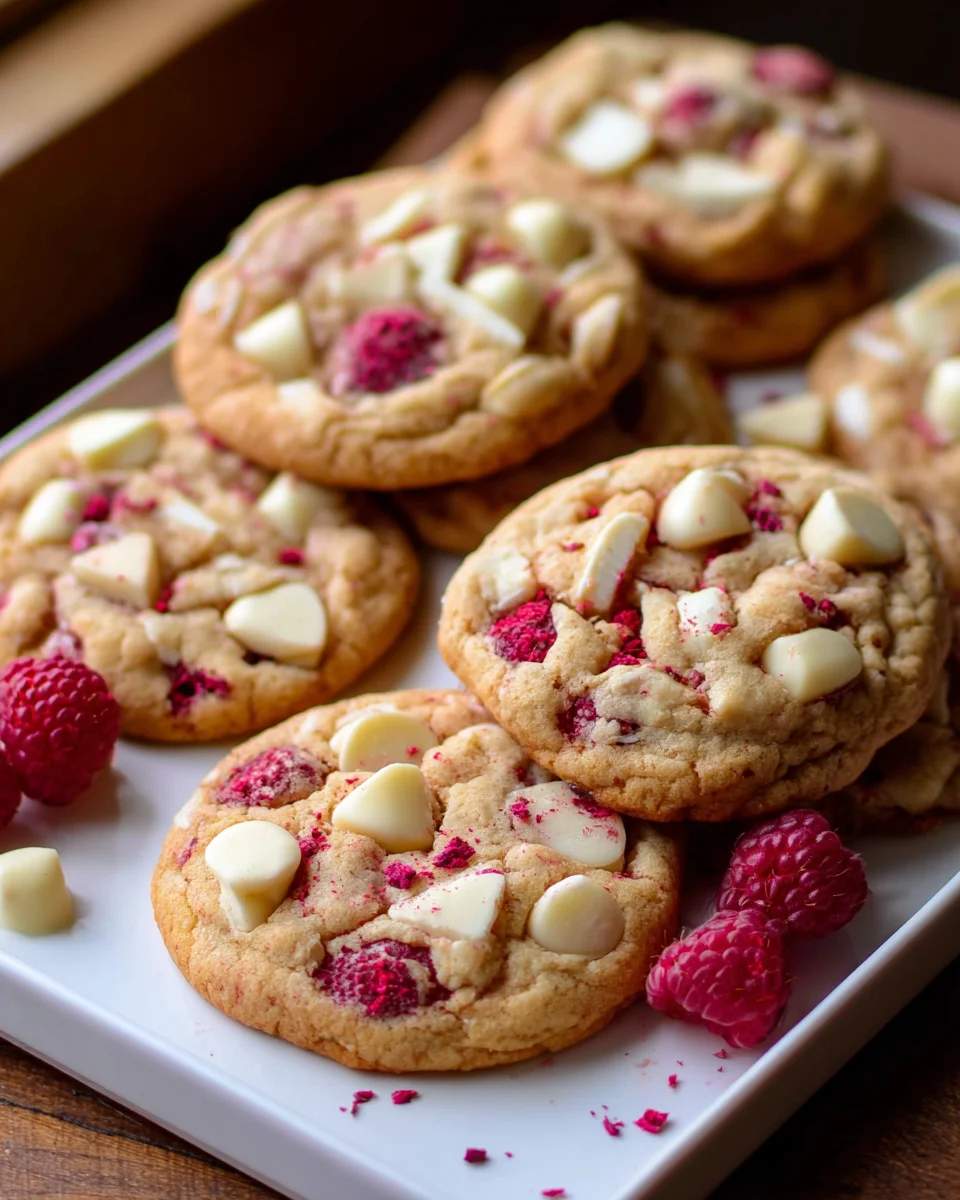 Saftige Weiße Schokolade Himbeer-Cookies – Zart & Perfekt!
