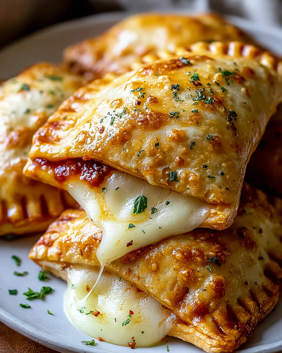 Hausgemachte einfache Käse Pizzataschen - Schnell & Lecker!