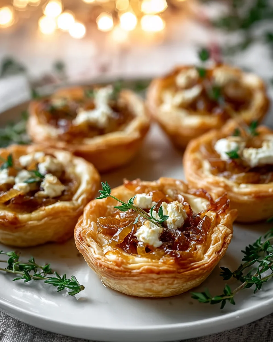 Karamellisierte Zwiebel und Ziegenkäse Tarts für festliche Anlässe