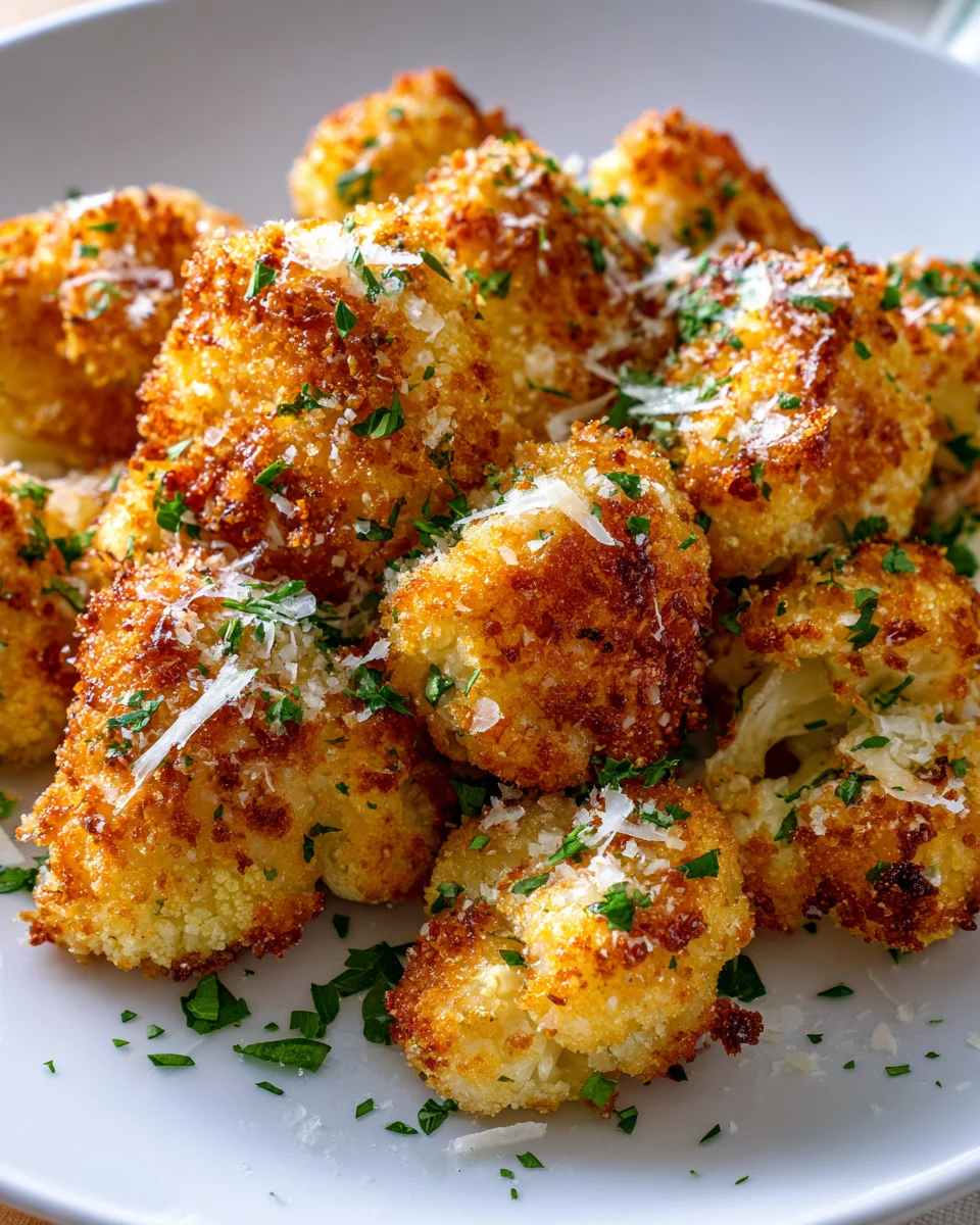 Köstliche Knusprige Knoblauch-Parmesan Blumenkohl-Bites