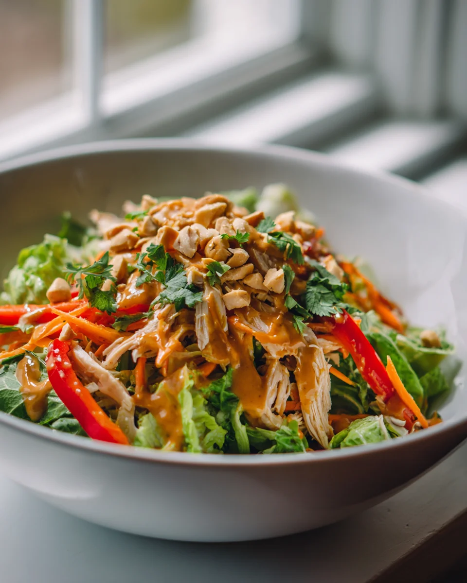Genieße Thai Erdnuss Hähnchen Salat – Süß-scharfe Traumkombi!