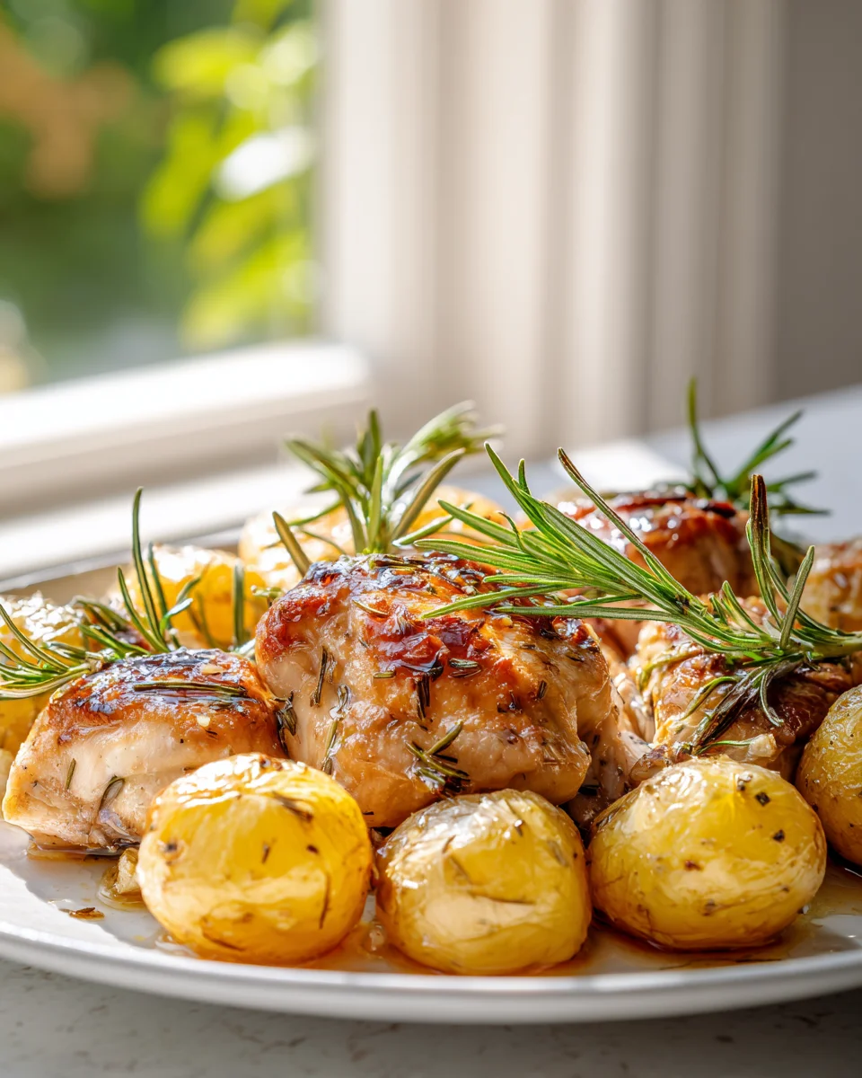 Schnelle Knoblauch-Rosmarin-Hähnchen-Kartoffel-Päckchen