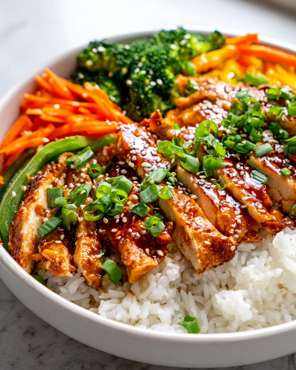 Koreanische BBQ Hähnchen Bowls mit Gochujang-Cremesauce