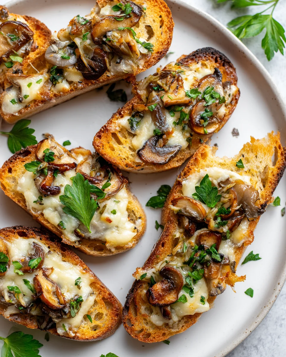Unwiderstehliche Knusprige Käse-Beef-Champignon-Knoblauch Toasts