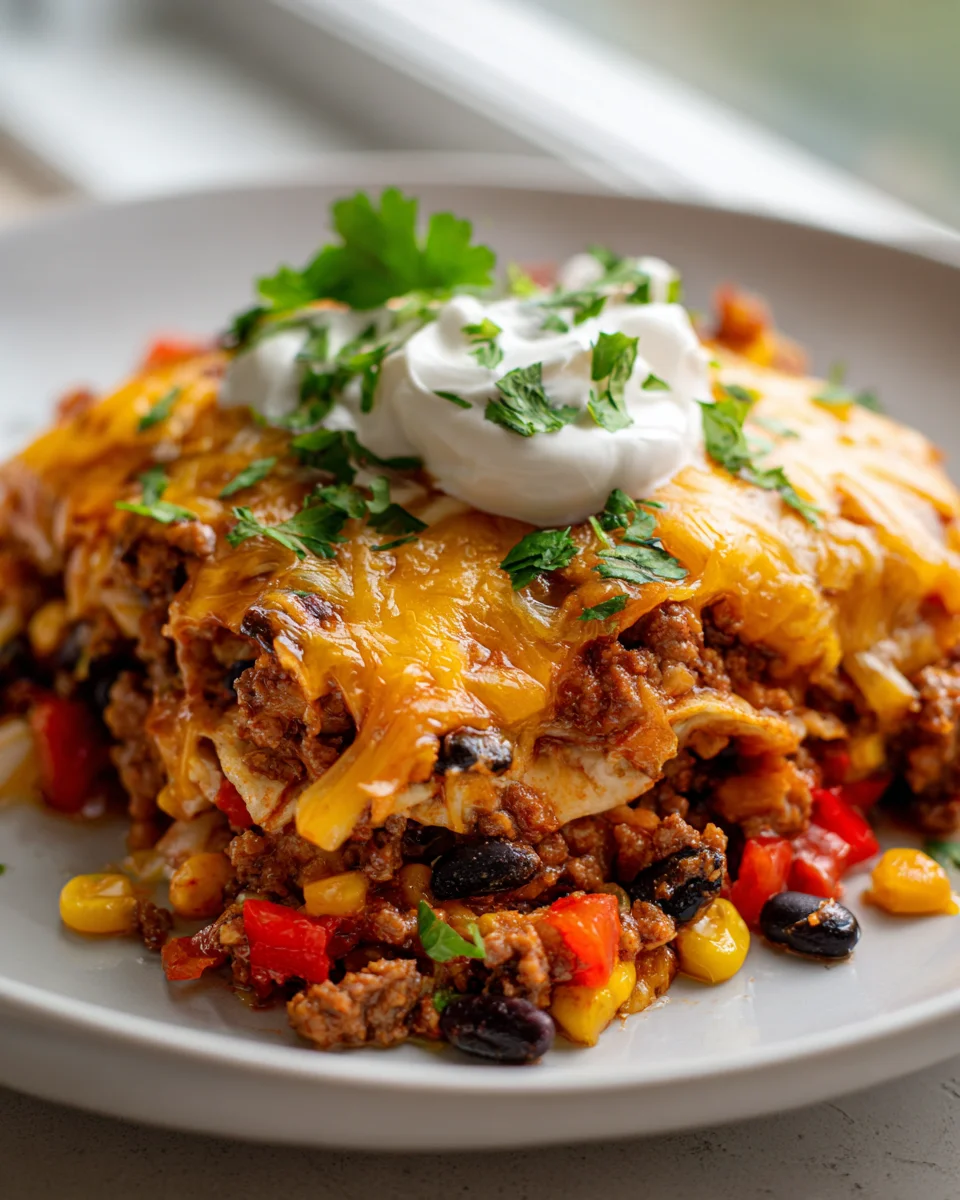 Unwiderstehlicher Slow Cooker Taco-Auflauf – Ein Genuss!