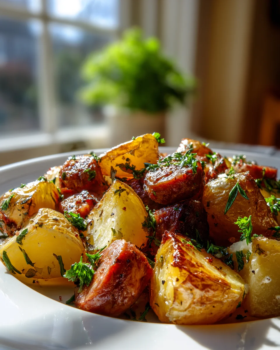 Schnelles One-Pan-Dinner: Rindswurst & Ofenkartoffeln