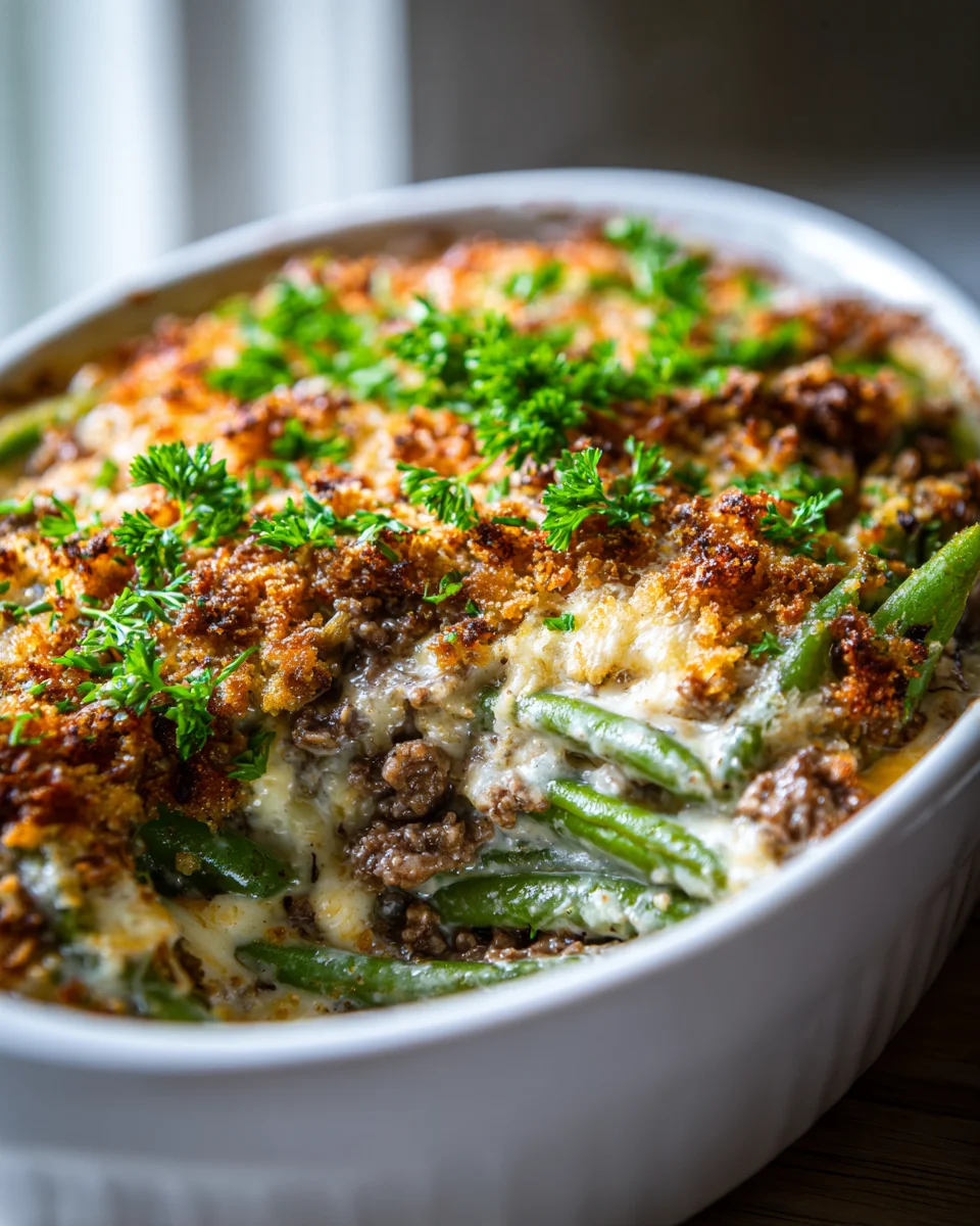 Herzhafter Hackfleisch-Grüne Bohnen Auflauf: Einfach & Lecker
