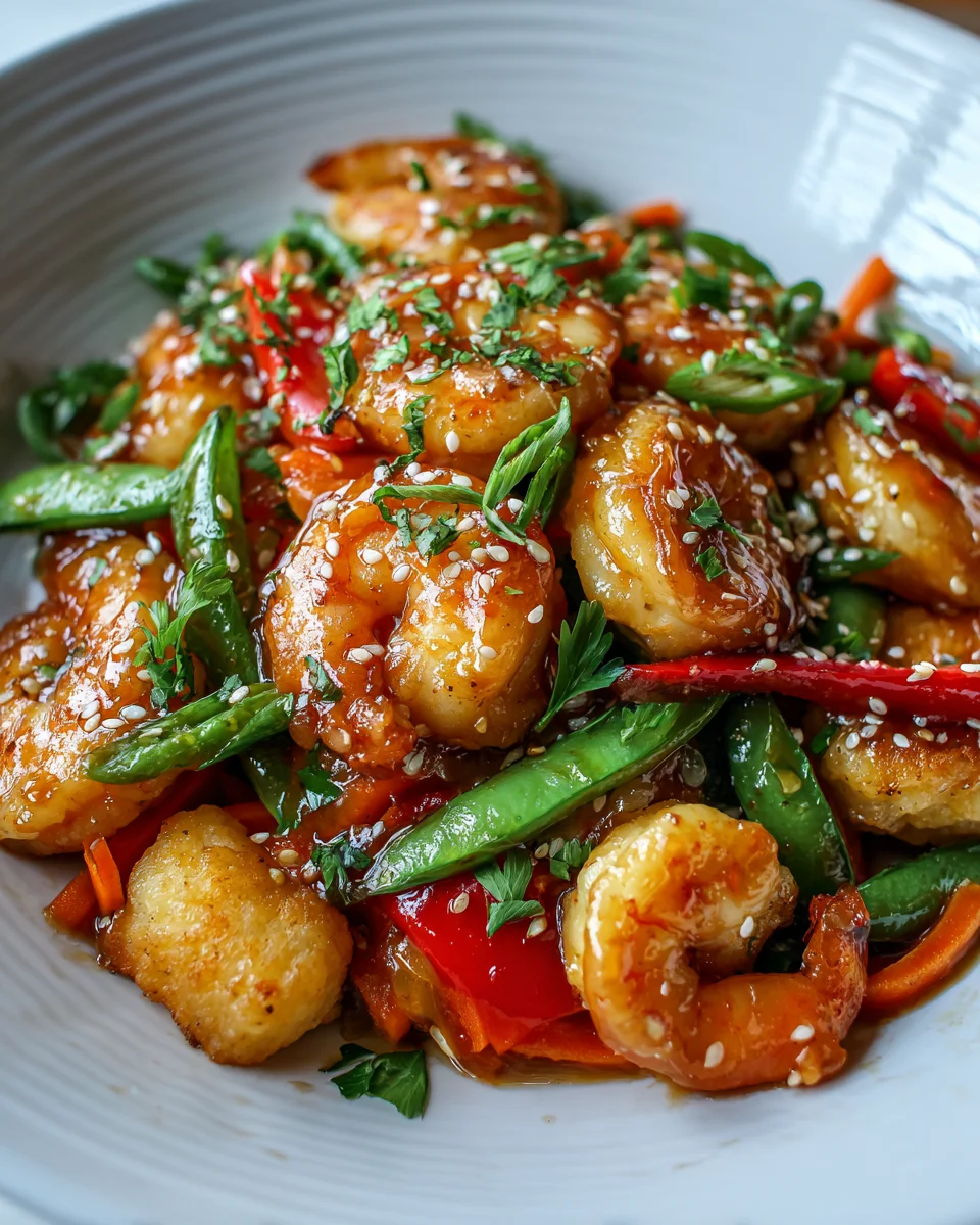 Honig-Knoblauch Garnelen Wok mit knusprigen Gnocchi