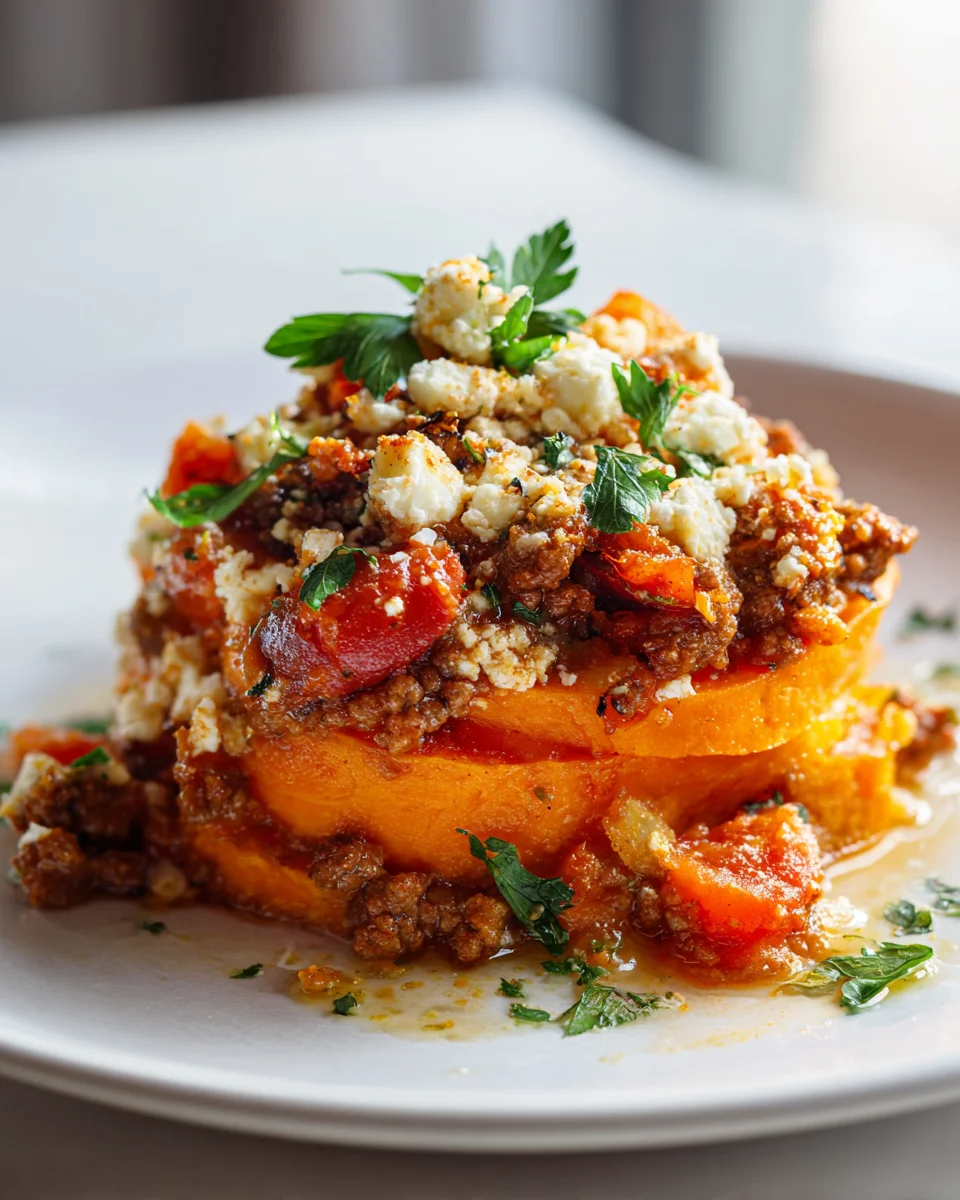Cremiger Süßkartoffel-Hackfleisch-Feta-Auflauf – Genuss pur!