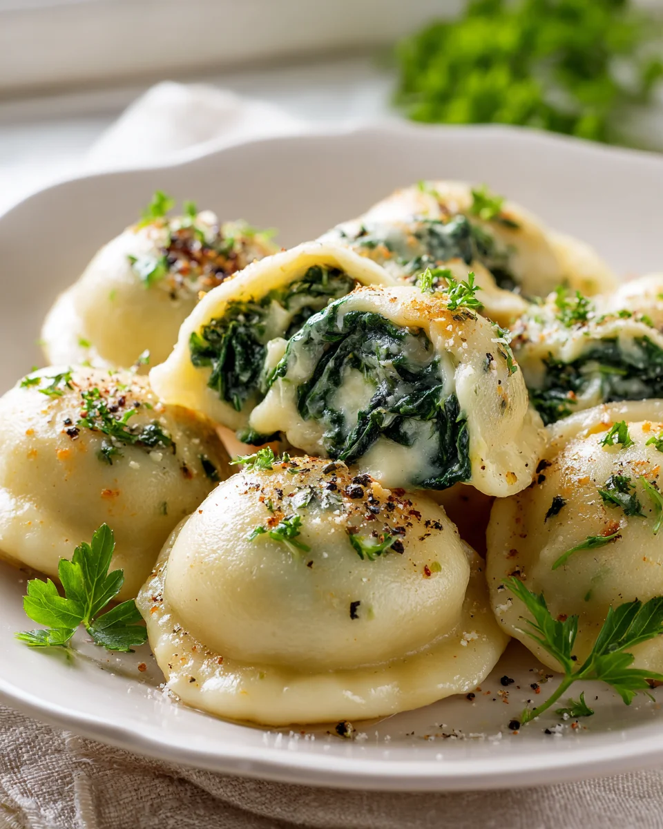 Cremige Käse-Spinat-Kartoffelklöße gefüllt: Ein Traum!
