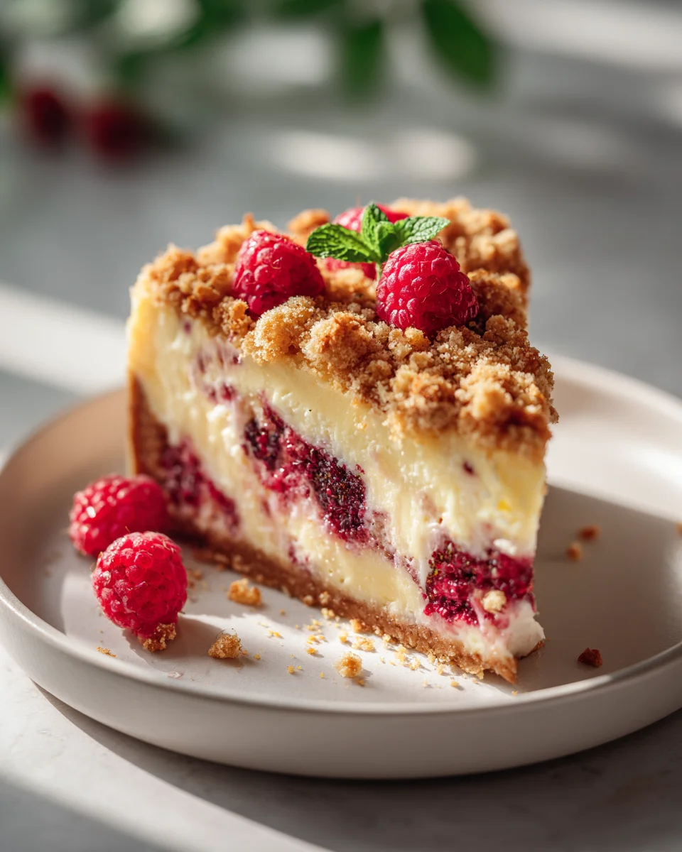 Der Beste non-alcoholic beer Käsekuchen: Vanille-Himbeer Streusel