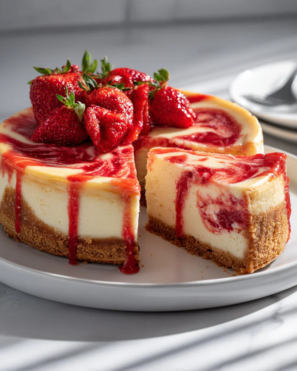 Erdbeer Swirl Käsekuchen Rezept: Cremig, Fruchtig, Unwiderstehlich
