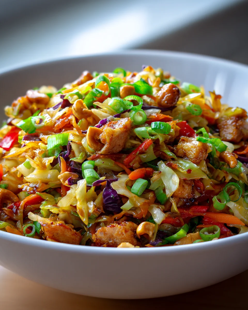 Cashew-Hähnchen Egg Roll Bowl: Schnell, einfach & lecker!