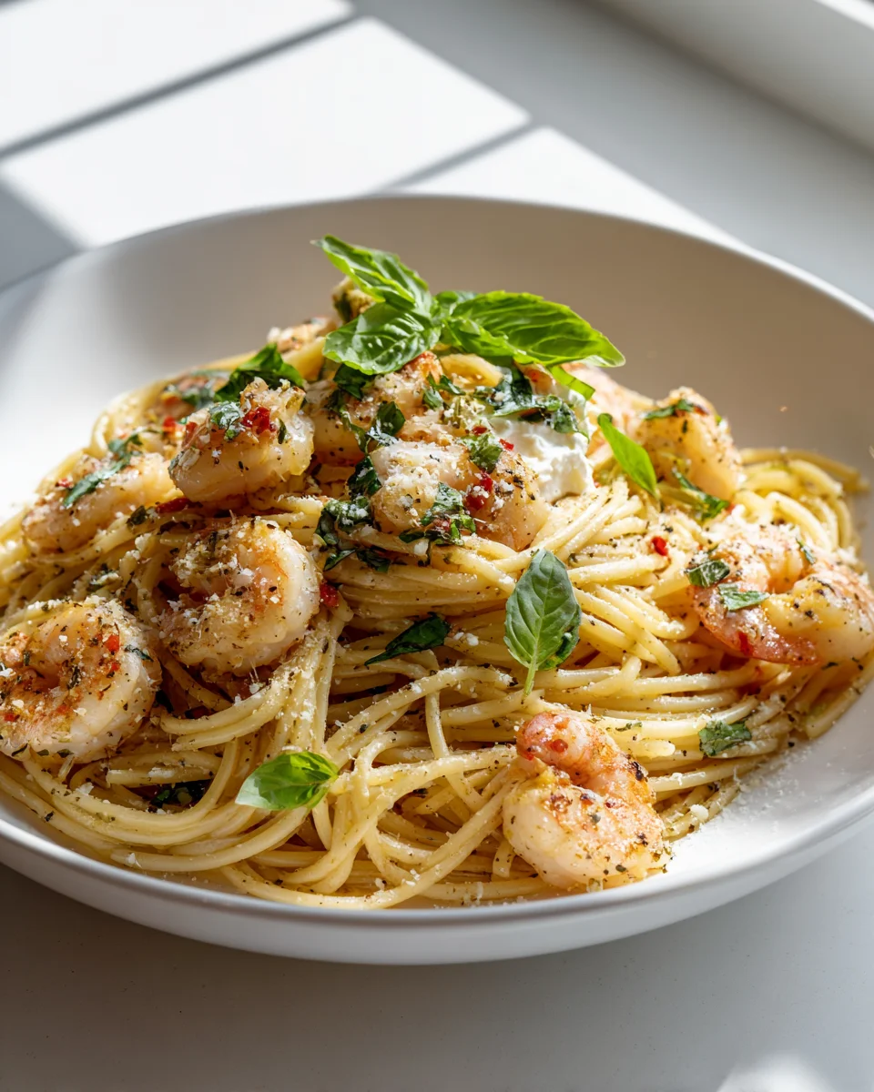 Burrata Pasta mit Garnelen & Knoblauch – Traumhaft lecker!